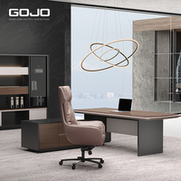 Table de patron moderne, élégante et luxueuse en bois en forme de L, durable, de haute qualité, pour PDG, mobilier de bureau élégant