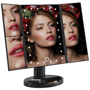 <span class=keywords><strong>Espejo</strong></span> Cosmético de Escritorio con Pantalla Táctil LED, Aumento, Doble Cara, Rotación de 180°, Plegable, Portátil, con Luz - Product Image 3