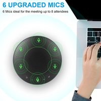 Haut-parleur de conférence sans fil portable, microphone de table de conférence omnidirectionnel à 360 degrés et système de haut-parleur sans fil