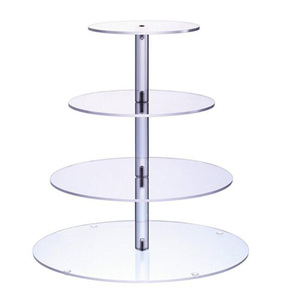 Supporto per <span class=keywords><strong>torta</strong></span> rotondo a 4 livelli supporto per Cupcake in acrilico trasparente supporto per Rack Dessert <span class=keywords><strong>torta</strong></span> di frutta biscotto Candy Display Tower - Product Image 1