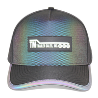 Casquette HS41 personnalisée en PVC à 5 panneaux, perforée au laser, imperméable, en tissu réfléchissant irisé, pour le cyclisme et le golf en extérieur