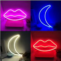 Enseigne néon en forme de cœur, lumière néon LED alimentée par piles ou USB pour fête, maison