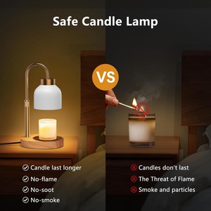 Lampu Aromaterapi Lilin Cair Tanpa Api Elektrik yang Dapat Disesuaikan, Kayu Solid, Minyak Esensial, untuk Suasana Kamar Tidur - Product Image 3