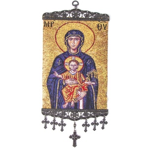 20 Cm decoración de pared con turco tela tejida con Christian ortodoxa y católica icono de Turquía - Product Image 1