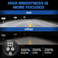 1 pièce Phare LED de moto 5,75 pouces, projecteur de moto, phare à très grand angle, lumière de conduite