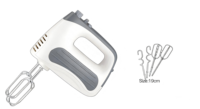 Batteur sur socle ou mini batteur à main portable 300W 7 vitesses, nouveau design personnalisé, certifié CE GS RoHS LFGB ETL, pour la préparation des œufs et autres préparations culinaires.