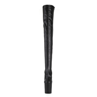 Bottes de pole dance en PU extensible, talon de 20 cm, tige droite, plateforme haute, fermeture éclair latérale intérieure, fabrication sur mesure