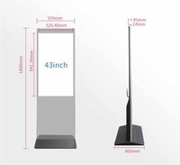 43 "Standee Capacitif Écran Tactile Miroir Magique Affichage Numérique Interactif et Affichages Publicité Lecteur Kiosque Moniteur