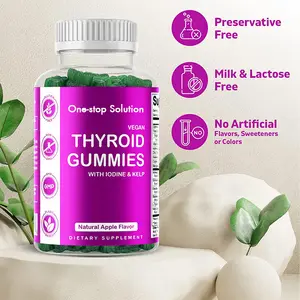 Vitamina C Gummies di supporto per la tiroide vegana con supplemento gommoso di alghe di iodio migliorano l'energia e aumentano il metabolismo
