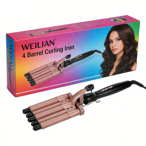 Rizador de Pelo Digital de 4 Barriles, 110-210°C, 16MM, 125W, Doble Voltaje, Ondulador con Pantalla LCD y Control Inteligente para Ajustar la Temperatura de Peinado - Product Image 1
