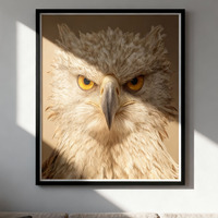 Peinture décorative en verre portrait d'aigle personnalisée Art mural moderne pour salon, bureau, hôtel, décoration intérieure, vente en gros