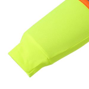 Moisture Wicking Quick Dry Neon Yellow Long Sleeve Airport Ground Crew Safety OEM Service Reflective <b>T</b>-<b>shirt</b> - Product Image 3