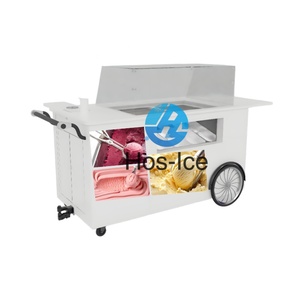 Commercial Hand Push Freezer <strong>Cart</strong> Ice Cream <strong>Food</strong> Shop Street <strong>Food</strong> <strong>Cart</strong> for <strong>Indoor</strong>/Outdoor Use - Product Image 1