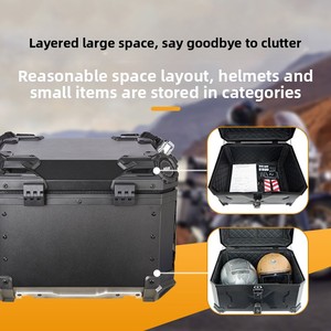 45L 55L Aluminiumlegierung Motorrad-Topcase mit gepanzertem Design, wasserdichter Heckkoffer mit Schnellverschluss-Basis und MOLLE-Gitter - Product Image 4