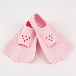 Silicone Soft Short Fins For Adult And Children Swimming Training Freestyle Diving Anti Slip Non Abrasive White - Product Image 3