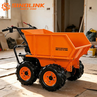 Mini-dumper de jardin à quatre roues motrices, auto-alimenté, moteur à essence 6,5 CV, capacité 300 kg - 500 kg, à vendre