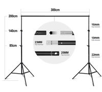 Kit de support et toile de fond photo 2x3m très populaire - Kit d'éclairage Softbox et parapluie pour studio photo