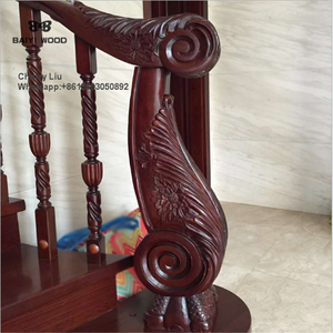 Barandilla de escalera de <span class=keywords><strong>madera</strong></span> tallada, diseño decorativo de color blanco, Moderno - Product Image 5