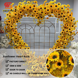 SMOOTH Bright Yellow Wedding Events Sunflower Arch <b>Backdrop</b> <b>Stand</b> For Event Party Decoration - Product Image 6