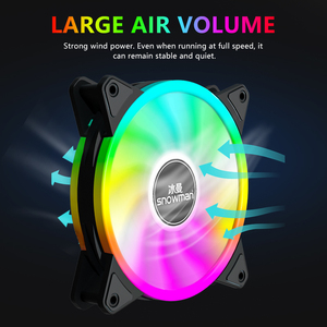 Snowman df120 RGB người hâm mộ với RGB điều khiển cá nhân-địa Chỉ <span class=keywords><strong>Led</strong></span> áp suất tĩnh cao & luồng không khí cam phần mềm màu đen - Product Image 2