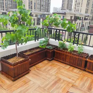 2023 nuevo balcón sostenible estable jardín Villa puerta macetas de fibra de vidrio decoración del hogar caja de flores de fibra de vidrio