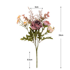 Bouquet de roses artificielles Dongchen Crafts, fleurs en soie, 30 cm-100 cm, décorations pour salon - Product Image 5