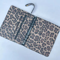 Portefeuille-classeur personnalisé en cuir PU A5/A6/A7 à 6 anneaux, marque OEM, économique, pour carnets de notes quotidiens, planificateurs, motifs zèbre et léopard, cadeau scolaire