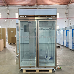 Refrigerador Comercial de Exhibición al por Mayor, Enfriador de Bebidas de Supermercado de Una Sola Temperatura con Enfriamiento por Aire, Refrigerador de Doble Puerta de 1200L - Product Image 1