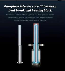 TZ2.0 aggiornamento Hotend con rompicotermo in lega di titanio e ugello in acciaio temprato per Bambu Lab X1/P1P serie 0.25/0.4mm/0.6mm/0.8mm - Product Image 2