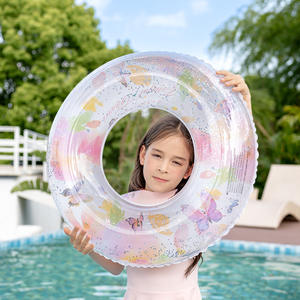 Flotador Inflable de Mariposa para Niños, para Piscina o Parque Acuático, Diseño Redondo Reforzado con Patrón Impreso, Flotador de Seguridad Infantil - Product Image 2