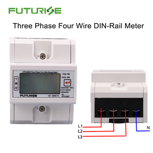 Three Phase Din-rail 4 poles Electricity <strong>Meter</strong> Digital Protect Multimeter Three Phase Volt Ampere Frequency LCD <strong>Meter</strong> - Product Image 2