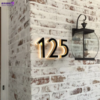Lettres lumineuses LED en acier inoxydable rétroéclairées pour enseigne, numéro de chambre d'hôtel, plaque murale logo, décoration maison et entreprise