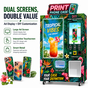 Máquina expendedora de fundas para teléfonos con pantalla dual para zonas de venta minorista en aeropuertos, modelo Operation Guide Broadcast - Product Image 5