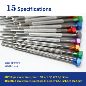 Punte di Precisione per Cacciavite da <span class=keywords><strong>Orologio</strong></span>, in Acciaio e Alluminio Colorato Resistente all'Usura, 92*8mm, per <span class=keywords><strong>Riparazione</strong></span> Orologi - Product Image 2