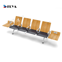Chaise d'attente 3 places pour hôpital, sièges en tandem, salle d'attente d'aéroport, clinique, banc en bois