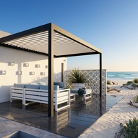 Pergola en aluminium à prix d'usine, gazebo extérieur de luxe, pergola à toit à lames orientables, pavillon bioclimatique imperméable, sur mesure