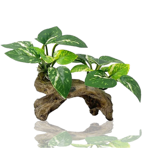 어항 수지 베타 실크 잎 패드 해먹 인공 유목 동굴 금붕어 그릇 액세서리 수족관 장식 우아한 - Product Image 1