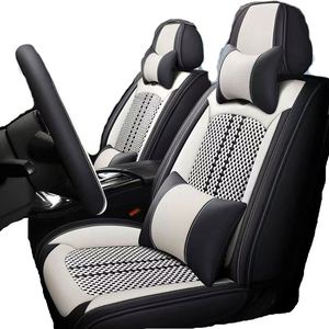 Luxury Sports-Style <b>Car</b> Neck <b>Pillow</b> Embroidered Leather Memory Cotton Waterproof Memory Foam Lumbar <b>Seat</b> Cushion Universal Fit - Product Image 1