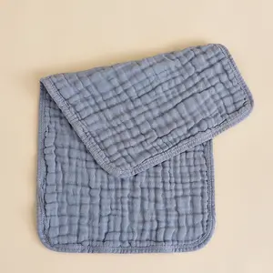 Vente en gros 100% coton 6 couches de gants de toilette doux pour bébé débarbouillettes en mousseline pour bébé