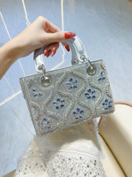 Sac à main mini tote unisexe de luxe léger, texture haut de gamme, orné de diamants, élégant, en polyester, sac bandoulière