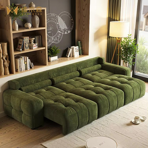Cama Funcional Lawrence, Retráctil para Dormir en la Sala de Estar, Mueble Pequeño de Tela de Terciopelo DDSF31, Diseño Retráctil E - Product Image 5