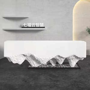 Unique Customized Modern Extendable Reception Desk with Unconventional Shapes for Commercial Use in Hotels and Malls - Product Image 1