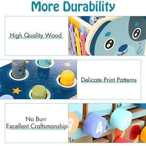 Martelage en bois martelant jouet Montessori jouets jouet de développement précoce <span class=keywords><strong>avec</strong></span> <span class=keywords><strong>banc</strong></span> de martèlement <span class=keywords><strong>Xylophone</strong></span> numéro tri labyrinthe pour les enfants - Product Image 4