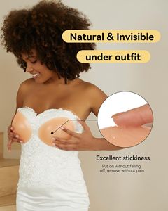 <span class=keywords><strong>Soutien</strong></span>-<span class=keywords><strong>gorge</strong></span> push-up invisible adhésif <span class=keywords><strong>en</strong></span> <span class=keywords><strong>silicone</strong></span> lavable grande taille avec bonnets ronds respirants pour femmes, idéal pour le sport - Product Image 6