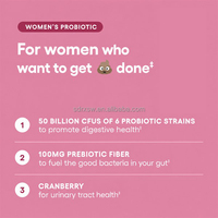 Capsules Probiotiques & Prébiotiques Vaginales Roses pour Femmes Adultes 100 Milliards pour le Resserrement Vaginal & l'Équilibre du pH Soutien Immunitaire