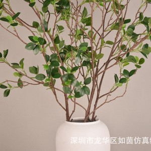 ช่อดอกไม้ใบไม้ประดิษฐ์รุยอิน รุ่นมิลาน 106 สีเขียว ต้นไม้ประดับตกแต่งทำจากซิลิโคนเนื้อนุ่ม - Product Image 5