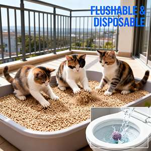 Litière pour chat DongnaiPETS écologique à agglomération rapide à base de plantes avec charbon actif, jetable et biodégradable 2 kg - Product Image 1