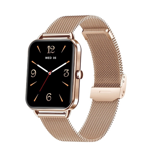DA02 Smartwatch Square Classic Retro Mini Call Full Touch Steel Case Silicone Unisex Physiological Period Heart Rate Blood
