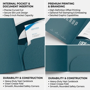 Carpeta de Presentación Médica Personalizada con Bolsillo para Documentos Clínicos, Paquetes de Información para Pacientes y Folletos de Salud - Product Image 2