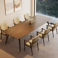 Table à manger en bois massif 8 places, sur mesure, style nordique, ensemble de luxe pour appartement, villa, salle à manger